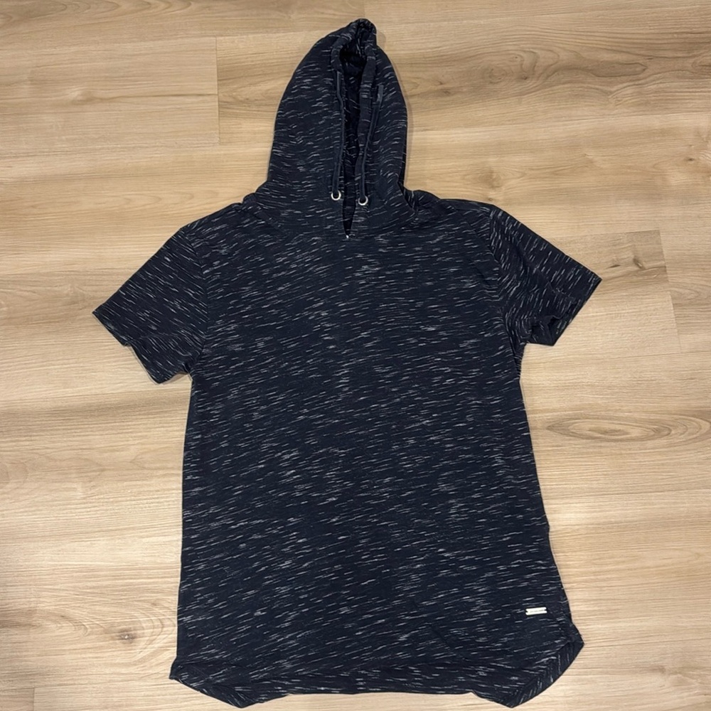 Jeaniologie Navy Athletic Men’s Medium Short Sleeve Hoodie